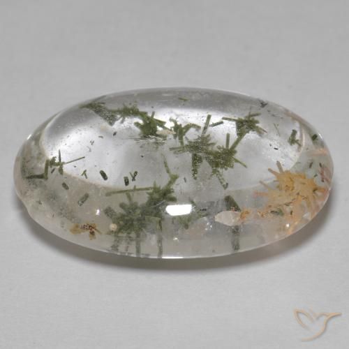 Cuarzo con hedenbergita Multicolor natural de 20.92 ct, Ovalada, Transparente