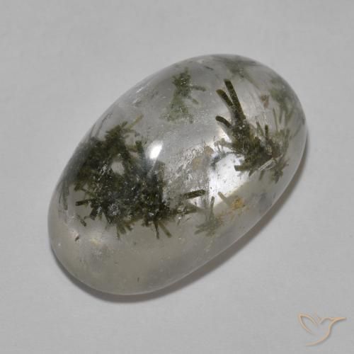 Cuarzo con hedenbergita Multicolor natural de 19.06 ct, Ovalada, Transparente