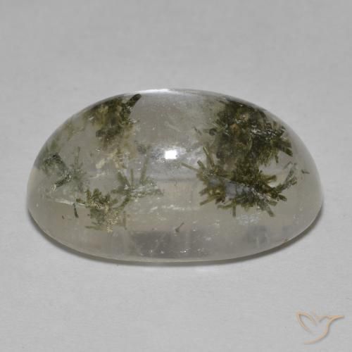 Cuarzo con hedenbergita Multicolor natural de 19.06 ct, Ovalada, Transparente