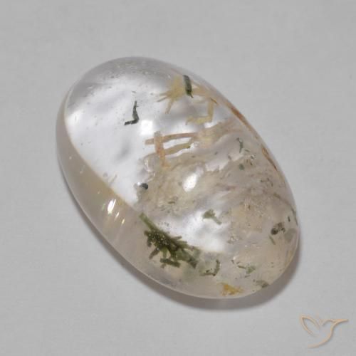 14.35ct Natural Multicolor Cuarzo Con Hedenbergita, Ovalada, Transparente