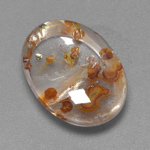 Cuarzo con marcasita multicolor natural de 7,46 ct, corte óvalo, transparente