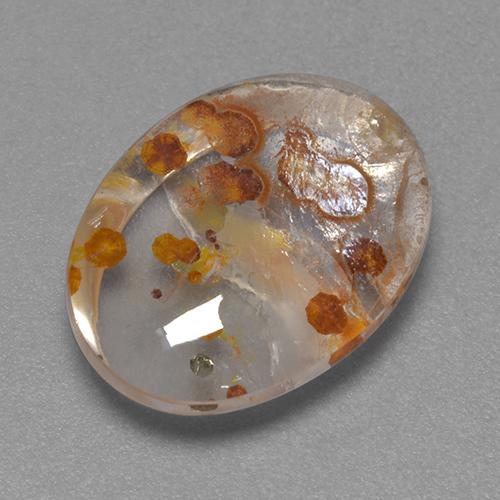 Cuarzo con marcasita multicolor natural de 7,46 ct, corte óvalo, transparente