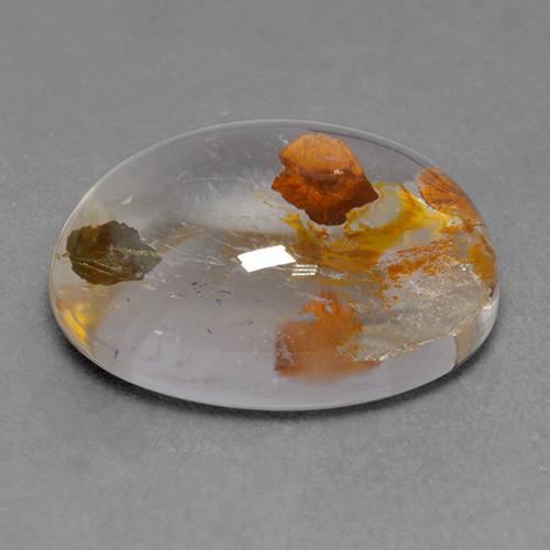 Cuarzo con marcasita Multicolor natural de 9.18 ct, Corte Óvalo, Transparente