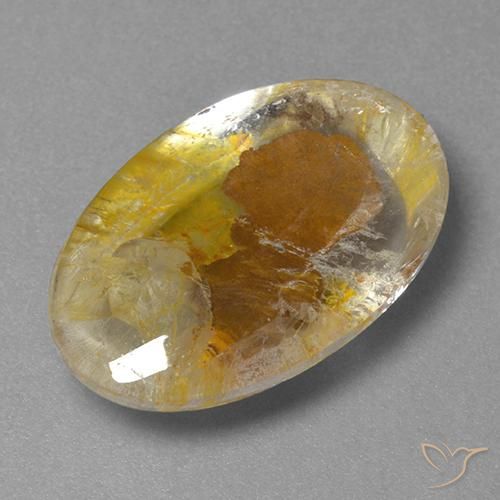 11.77ct Natural Multicolor Cuarzo con marcasita, Ovalada, Transparente