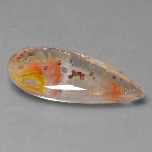 Cuarzo con marcasita Multicolor natural de 8.01 ct, En forma de pera, Transparente