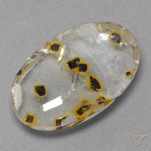 11.88ct Natural Multicolor Cuarzo con marcasita, Ovalada, Transparente