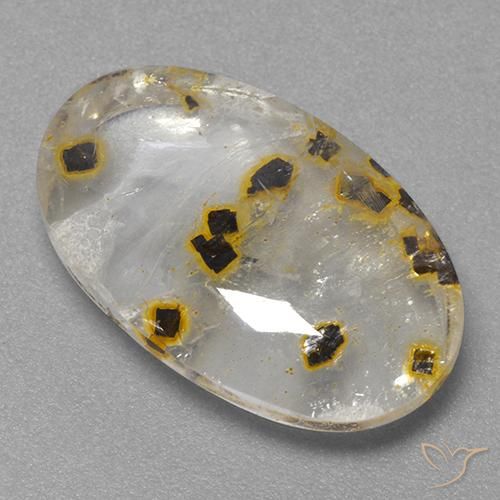 Cuarzo con marcasita Multicolor natural de 11.88 ct, Ovalada, Transparente
