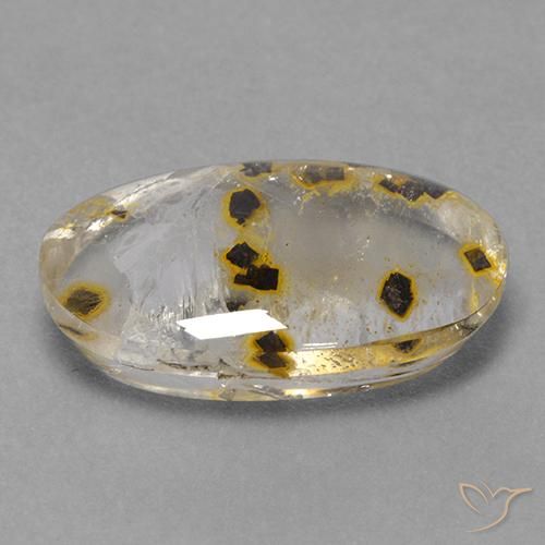 Cuarzo con marcasita Multicolor natural de 11.88 ct, Ovalada, Transparente