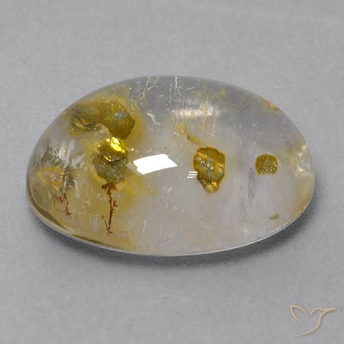 Cuarzo con marcasita multicolor natural de 9,31 ct, corte óvalo, transparente