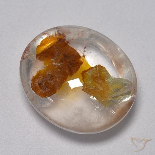 8.07ct Natural Multicolor Cuarzo con marcasita, Ovalada, Transparente