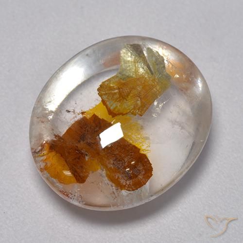 Cuarzo con marcasita Multicolor natural de 8.07 ct, Ovalada, Transparente