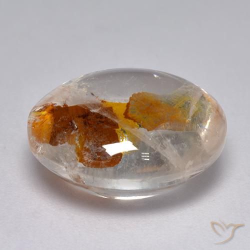 Cuarzo con marcasita Multicolor natural de 8.07 ct, Ovalada, Transparente