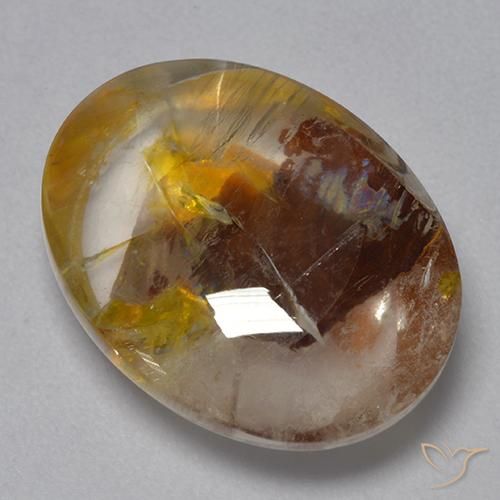 9.40ct Natural Multicolor Cuarzo con marcasita, Ovalada, Transparente