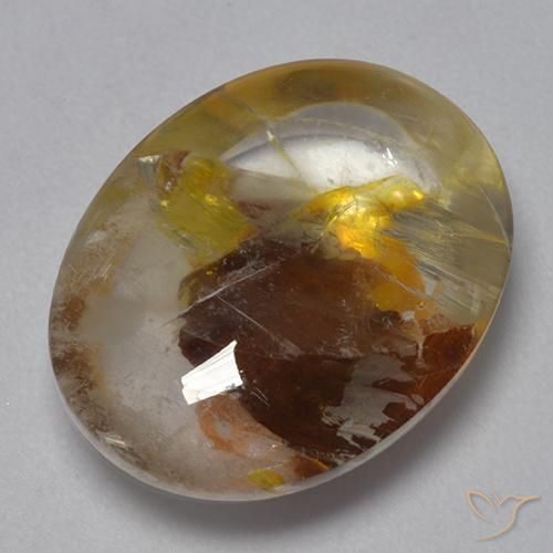 Cuarzo con marcasita Multicolor natural de 9.40 ct, Ovalada, Transparente