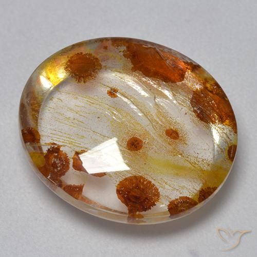 Cuarzo con marcasita Multicolor natural de 9.33 ct, Ovalada, Transparente