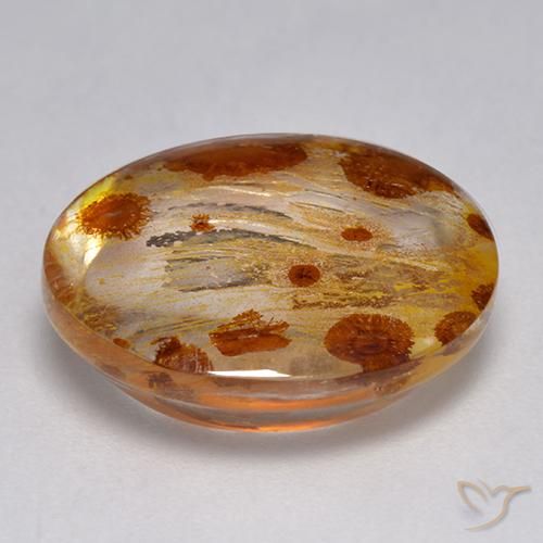 Cuarzo con marcasita Multicolor natural de 9.33 ct, Ovalada, Transparente