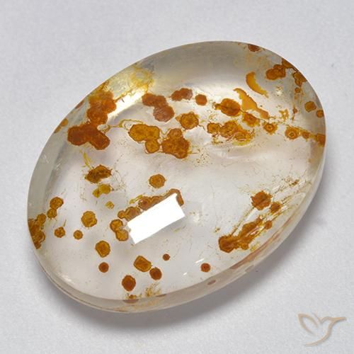 Cuarzo con marcasita Multicolor natural de 19.32 ct, Ovalada, Transparente