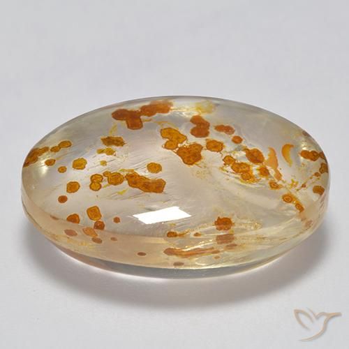 Cuarzo con marcasita Multicolor natural de 19.32 ct, Ovalada, Transparente