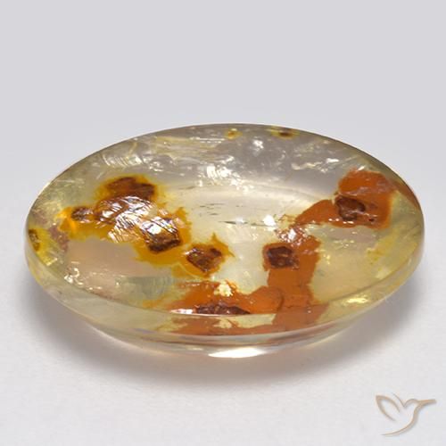 Cuarzo con marcasita Multicolor natural de 8.13 ct, Ovalada, Transparente