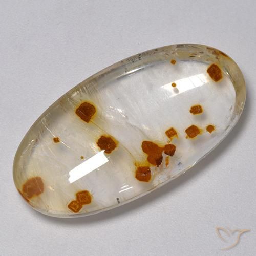 31.46ct Natural Multicolor Cuarzo con marcasita, Ovalada, Transparente