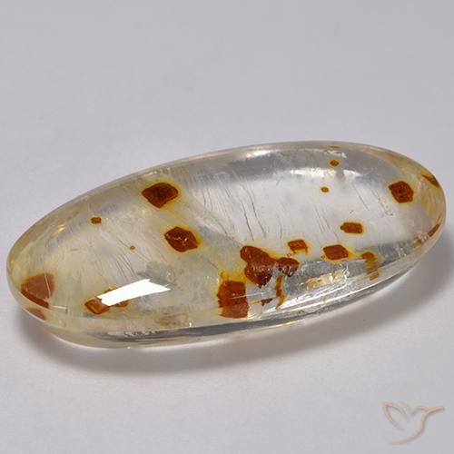 Cuarzo con marcasita Multicolor natural de 31.46 ct, Ovalada, Transparente
