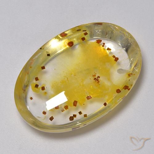 40.57ct Natural Multicolor Cuarzo con marcasita, Ovalada, Transparente