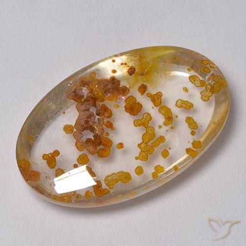 23.59ct Natural Multicolor Cuarzo con marcasita, Ovalada, Transparente