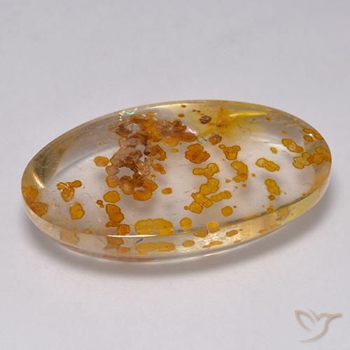 Cuarzo con marcasita Multicolor natural de 23.59 ct, Ovalada, Transparente
