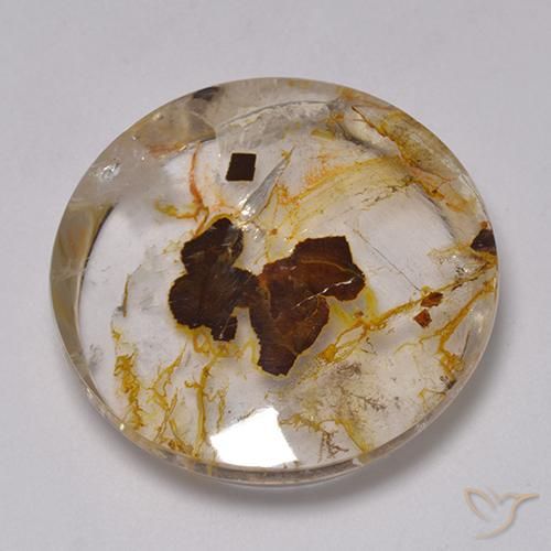 Cuarzo con marcasita Multicolor natural de 42.66 ct, Redondo, Transparente