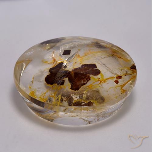 Cuarzo con marcasita Multicolor natural de 42.66 ct, Redondo, Transparente