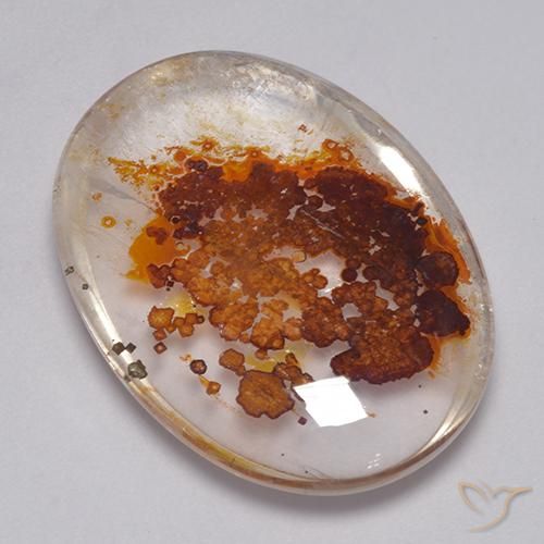 35.09ct Natural Multicolor Cuarzo con marcasita, Ovalada, Transparente