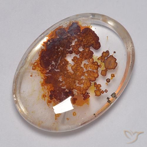 Cuarzo con marcasita Multicolor natural de 35.09 ct, Ovalada, Transparente