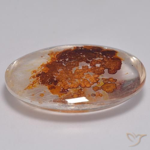 Cuarzo con marcasita Multicolor natural de 35.09 ct, Ovalada, Transparente