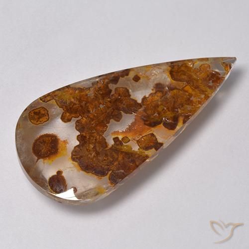 31.25ct Natural Multicolor Cuarzo con marcasita, En forma de pera, Transparente