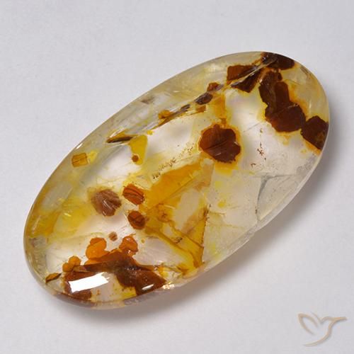 31.46ct Natural Multicolor Cuarzo con marcasita, Ovalada, Transparente