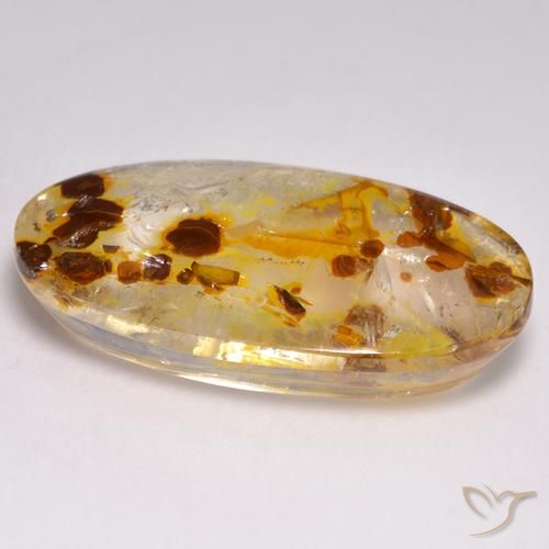 Cuarzo con marcasita Multicolor natural de 31.46 ct, Ovalada, Transparente