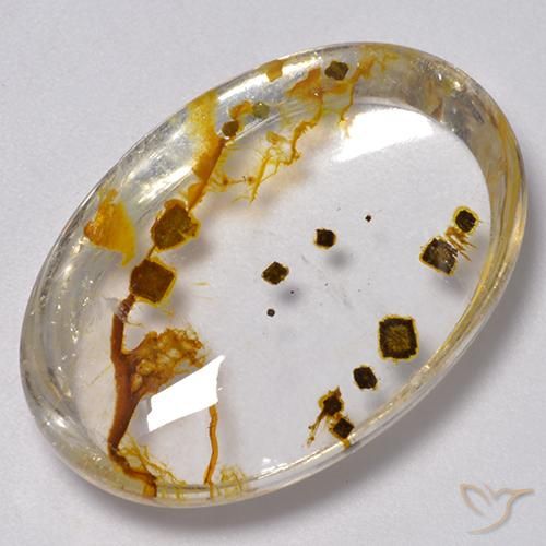 29.54ct Natural Multicolor Cuarzo con marcasita, Ovalada, Transparente