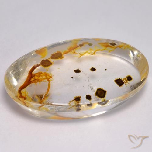 Cuarzo con marcasita Multicolor natural de 29.54 ct, Ovalada, Transparente