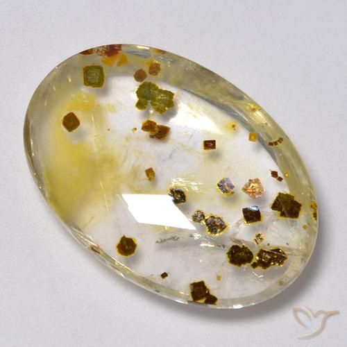 30.76ct Natural Multicolor Cuarzo con marcasita, Ovalada, Transparente