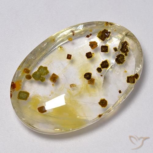 Cuarzo con marcasita Multicolor natural de 30.76 ct, Ovalada, Transparente