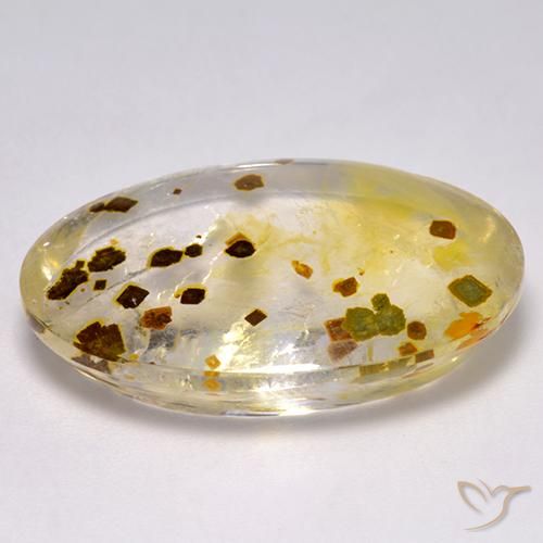 Cuarzo con marcasita Multicolor natural de 30.76 ct, Ovalada, Transparente
