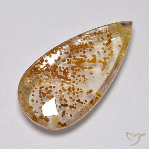 32.95ct Natural Multicolor Cuarzo con marcasita, En forma de pera, Transparente