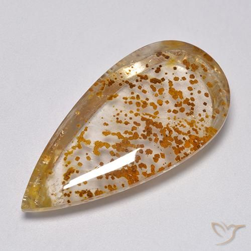Cuarzo con marcasita Multicolor natural de 32.95 ct, En forma de pera, Transparente