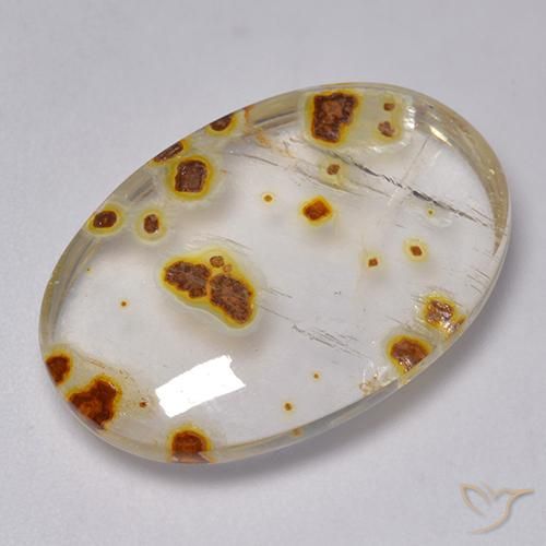 22.64ct Natural Multicolor Cuarzo con marcasita, Ovalada, Transparente