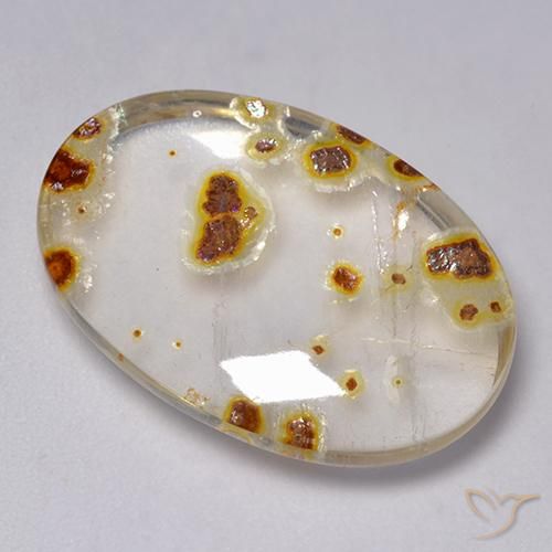 Cuarzo con marcasita Multicolor natural de 22.64 ct, Ovalada, Transparente