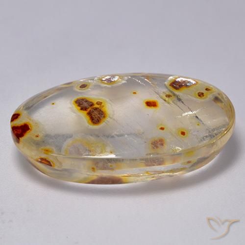Cuarzo con marcasita Multicolor natural de 22.64 ct, Ovalada, Transparente
