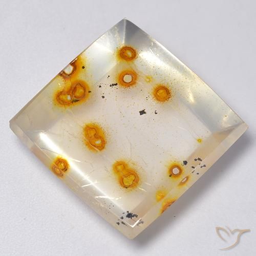 Cuarzo con marcasita Multicolor natural de 23.18 ct, Cuadrado, Transparente