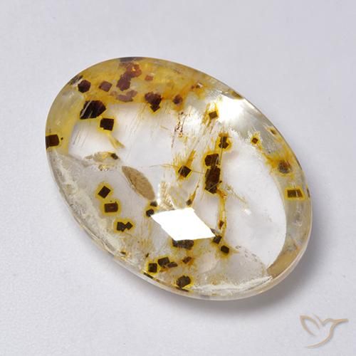 23.33ct Natural Multicolor Cuarzo con marcasita, Ovalada, Transparente