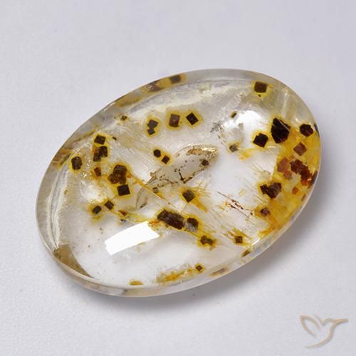 Cuarzo con marcasita Multicolor natural de 23.33 ct, Ovalada, Transparente