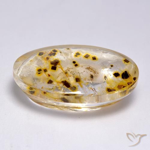 Cuarzo con marcasita Multicolor natural de 23.33 ct, Ovalada, Transparente